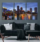 Boston Wall Art Canvas Print, Boston City Downtown Night by MyGreatCanvas | Canvas Wall Art Prints | Photo Prints & Wall Decor