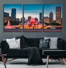 Chicago Wall Art Canvas Print - Chicago City Downtown Night by MyGreatCanvas | Canvas Wall Art Prints | Photo Prints & Wall Decor