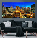 Chicago Wall Art Canvas Print - Chicago City Downtown Night by MyGreatCanvas | Canvas Wall Art Prints | Photo Prints & Wall Decor