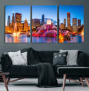 Chicago Wall Art Canvas Print, Chicago City Downtown Night by MyGreatCanvas | Canvas Wall Art Prints | Photo Prints & Wall Decor