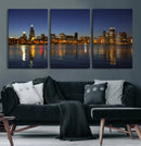 Chicago Wall Art Canvas Print - Chicago City Downtown Night by MyGreatCanvas | Canvas Wall Art Prints | Photo Prints & Wall Decor