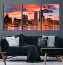 Chicago Wall Art Canvas Print - Chicago City Downtown Night by MyGreatCanvas | Canvas Wall Art Prints | Photo Prints & Wall Decor