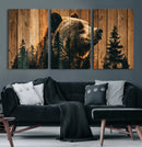 Rustic Bear Wall Art Canvas Print – Woodland Wildlife by MyGreatCanvas | Canvas Wall Art Prints | Photo Prints & Wall Decor