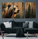 Grizzly Bear Wall Art Canvas Print, Rustic Wildlife Bear by MyGreatCanvas | Canvas Wall Art Prints | Photo Prints & Wall Decor