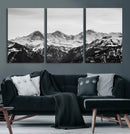 Black and White Mountain Wall Art Canvas Print, Snowy Alpine by MyGreatCanvas | Canvas Wall Art Prints | Photo Prints & Wall Decor