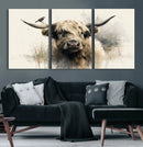 Abstract Highland Cow Wall Art Canvas Print, Rustic Farm by MyGreatCanvas | Canvas Wall Art Prints | Photo Prints & Wall Decor