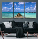 Caribbean Ocean Pier Seascape Wall Art Canvas Print, by MyGreatCanvas | Canvas Wall Art Prints | Photo Prints & Wall Decor