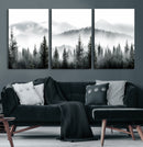 Misty Pine Forest Mountain Landscape Wall Art Canvas Print by MyGreatCanvas | Canvas Wall Art Prints | Photo Prints & Wall Decor