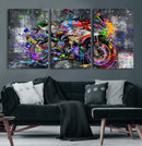 Graffiti Motorcycle Wall Art Canvas Print, Urban Street Art by MyGreatCanvas | Canvas Wall Art Prints | Photo Prints & Wall Decor