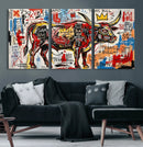 Texas Bull Wall Art Canvas Print, Abstract Graffiti Bull by MyGreatCanvas | Canvas Wall Art Prints | Photo Prints & Wall Decor