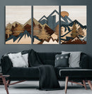 Wood Style Mountain Wall Art Canvas Print, Layered Wood by MyGreatCanvas | Canvas Wall Art Prints | Photo Prints & Wall Decor