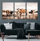 Texas Longhorn Cattle Wall Art Canvas Print, Sepia Western by MyGreatCanvas | Canvas Wall Art Prints | Photo Prints & Wall Decor