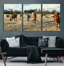 Texas Longhorn Wall Art Canvas Print, Western Ranch Cattle by MyGreatCanvas | Canvas Wall Art Prints | Photo Prints & Wall Decor