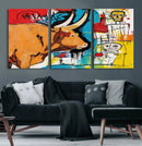 Basquiat Style Bull Graffiti Wall Art Canvas Print, Street by MyGreatCanvas | Canvas Wall Art Prints | Photo Prints & Wall Decor