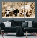 Western Longhorn Herd Wall Art Canvas Print, Sepia Texas by MyGreatCanvas | Canvas Wall Art Prints | Photo Prints & Wall Decor