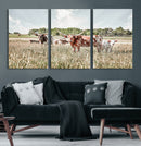 Texas Longhorn Cattle Wall Art Canvas Print, Rustic Ranch by MyGreatCanvas | Canvas Wall Art Prints | Photo Prints & Wall Decor