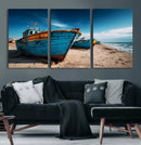 Coastal Fishing Boats Wall Art Canvas Print, Sunset Beach by MyGreatCanvas | Canvas Wall Art Prints | Photo Prints & Wall Decor