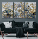 Abstract Floral Wall Art Canvas Print – Gold and Blue by MyGreatCanvas | Canvas Wall Art Prints | Photo Prints & Wall Decor