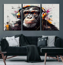 Dj Monkey Wall Art Canvas Print – Colorful Pop Art Banksy by MyGreatCanvas | Canvas Wall Art Prints | Photo Prints & Wall Decor