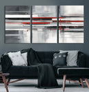 Gray Red Abstract Wall Art Canvas Print, Modern Abstract by MyGreatCanvas | Canvas Wall Art Prints | Photo Prints & Wall Decor