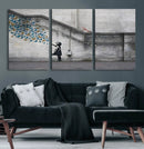 Banksy Girl with Butterflies Street Art Wall Art Canvas by MyGreatCanvas | Canvas Wall Art Prints | Photo Prints & Wall Decor