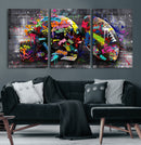 Graffiti American Football Helmet Street Art Wall Art Canvas by MyGreatCanvas | Canvas Wall Art Prints | Photo Prints & Wall Decor