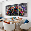 Graffiti American Football Helmet Street Art Wall Art Canvas