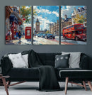 London Street Canvas Wall Art — Big Ben Red Bus Print | Oil by MyGreatCanvas | Canvas Wall Art Prints | Photo Prints & Wall Decor