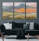 Mountain Sunset Wall Art Canvas Print Vintage Landscape by MyGreatCanvas | Canvas Wall Art Prints | Photo Prints & Wall Decor