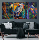 Colorful Heron Wall Art Canvas Print Tropical Bird Abstract by MyGreatCanvas | Canvas Wall Art Prints | Photo Prints & Wall Decor