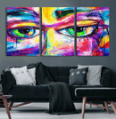 Colorful Abstract Face Wall Art Canvas Print – Modern Pop by MyGreatCanvas | Canvas Wall Art Prints | Photo Prints & Wall Decor