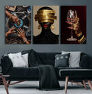 Luxury Fashion Wall Art Canvas Print Set of 3, Gold Jewelry by MyGreatCanvas | Canvas Wall Art Prints | Photo Prints & Wall Decor