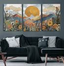Boho Mountain Landscape Large Wall Art, Horizontal Gold by MyGreatCanvas | Canvas Wall Art Prints | Photo Prints & Wall Decor
