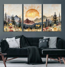 Boho Mountain Landscape Large Wall Art, Horizontal Gold by MyGreatCanvas | Canvas Wall Art Prints | Photo Prints & Wall Decor