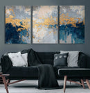 Blue Gold Abstract Large Framed Canvas Wall Art, Modern by MyGreatCanvas | Canvas Wall Art Prints | Photo Prints & Wall Decor