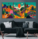 Colorful Japanese Landscape Print: Maximalist Panoramic Wall by MyGreatCanvas | Canvas Wall Art Prints | Photo Prints & Wall Decor