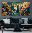 Colorful Japanese Landscape Print: Maximalist Panoramic Wall by MyGreatCanvas | Canvas Wall Art Prints | Photo Prints & Wall Decor