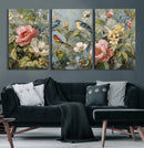 Vintage Birds and Flowers Wall Art Canvas Print, Botanical by MyGreatCanvas | Canvas Wall Art Prints | Photo Prints & Wall Decor