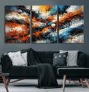Geometric Abstract Wall Art Canvas Print, Orange Blue by MyGreatCanvas | Canvas Wall Art Prints | Photo Prints & Wall Decor