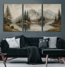 Vintage Mountain Landscape Wall Art Canvas Print Set, Rustic by MyGreatCanvas | Canvas Wall Art Prints | Photo Prints & Wall Decor