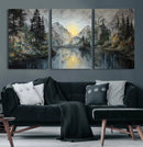 Drip Style Forest Lake Gold Art — Abstract Expressionist by MyGreatCanvas | Canvas Wall Art Prints | Photo Prints & Wall Decor