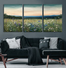 Wildflower Meadow Oil Painting Canvas — Daisy Lavender