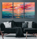 Bold Palette Knife Ocean Sunset Canvas — Orange Pink Teal by MyGreatCanvas | Canvas Wall Art Prints | Photo Prints & Wall Decor