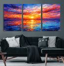 Colorful Knife Ocean Sunset Canvas — Orange Pink Teal by MyGreatCanvas | Canvas Wall Art Prints | Photo Prints & Wall Decor