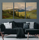 Konrad Petrides Sexten Village Canvas Print, Alpine Mountain Valley Painting, Dolomites Landscape Art by MyGreatCanvas | Canvas Wall Art Prints | Photo Prints & Wall Decor