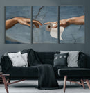 Funny Bathroom Canvas Wall Art, Michelangelo Creation of by MyGreatCanvas | Canvas Wall Art Prints | Photo Prints & Wall Decor