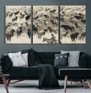Cowboy Cattle Drive Canvas Wall Art, Western Longhorn Herd by MyGreatCanvas | Canvas Wall Art Prints | Photo Prints & Wall Decor