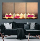Spa Candles Orchid Canvas Print | Zen Wellness Relaxation by MyGreatCanvas | Canvas Wall Art Prints | Photo Prints & Wall Decor