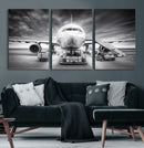 Airplane Wall Art Canvas Print, Black and White Jet Aircraft by MyGreatCanvas | Canvas Wall Art Prints | Photo Prints & Wall Decor