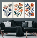 Watercolor Botanical Canvas Wall Art Set, Navy Terracotta by MyGreatCanvas | Canvas Wall Art Prints | Photo Prints & Wall Decor